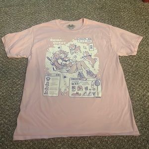 Shiba quest pink anime tee shirt